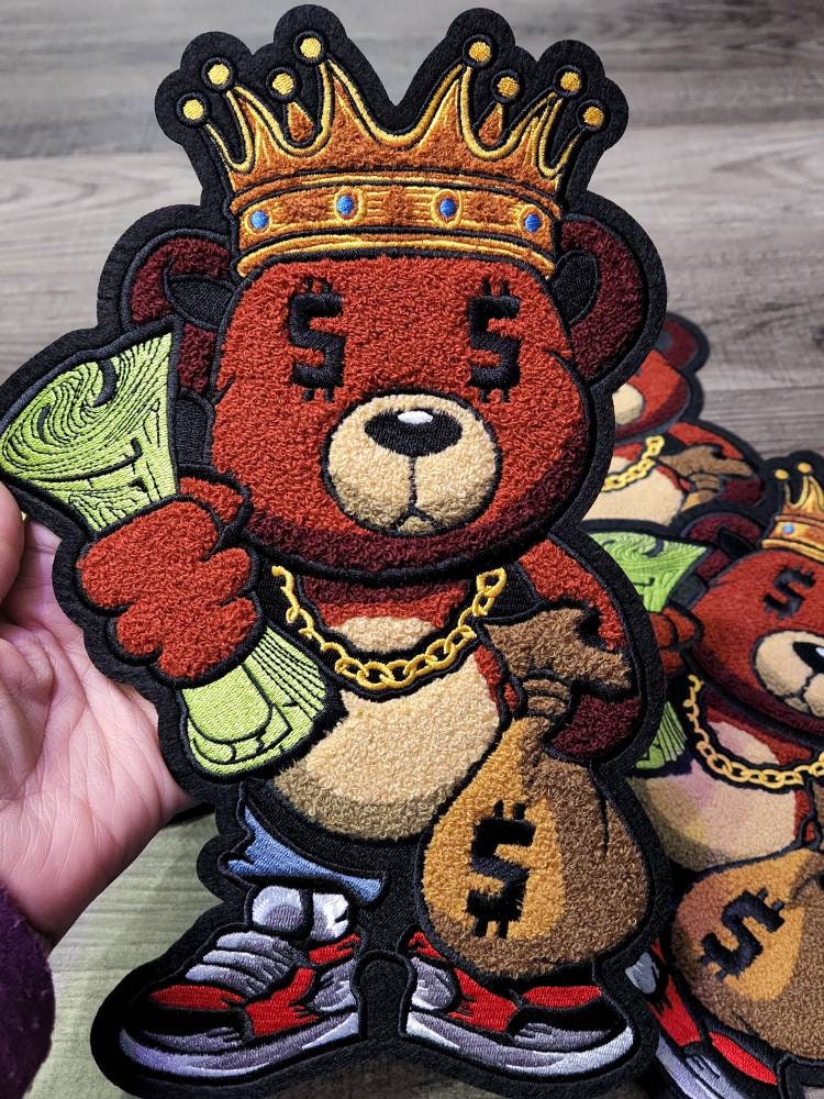 Exclusive, Chenille, Money Bear King, w/Dollar Sign Eyes, Large