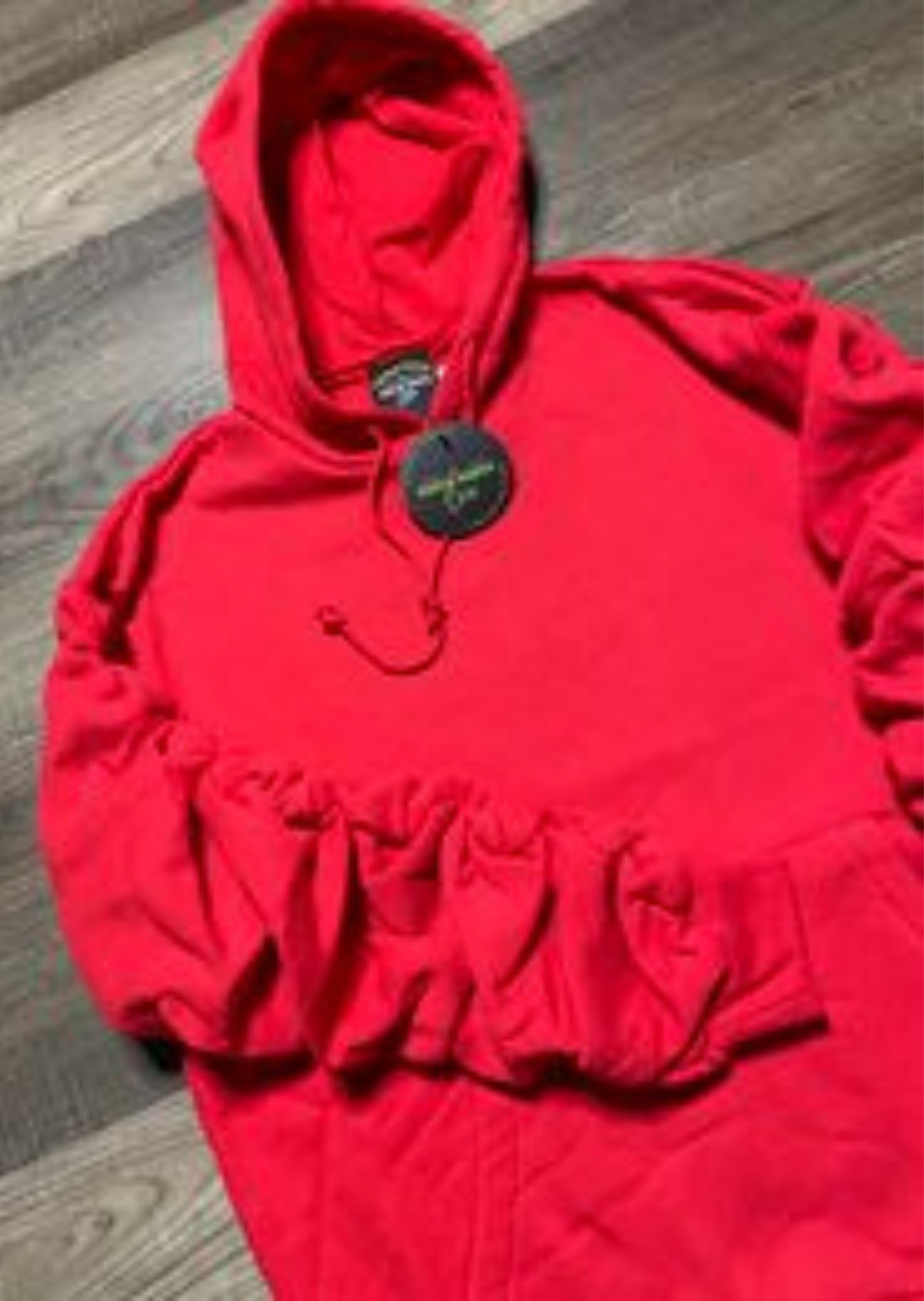 Luxe “Scrunchie Sleeve” Hoodie for Women - Patch Party Club Heavyweight Cotton Blend