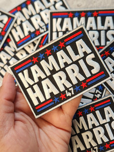 (1-pc) Kamala Harris "47" BLUE & RED, Embroidered Iron-on Patch