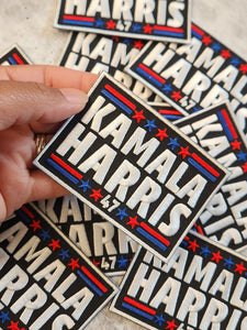 (1-pc) Kamala Harris "47" BLUE & RED, Embroidered Iron-on Patch