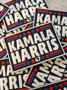 (1-pc) Kamala Harris "47" BLUE & RED, Embroidered Iron-on Patch