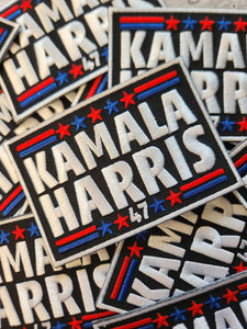 (1-pc) Kamala Harris "47" BLUE & RED, Embroidered Iron-on Patch