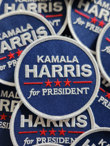 (1-pc) Kamala Harris For President, Embroidered Circular Iron-on Patch, Size 3"