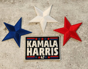 (1-pc) Kamala Harris "47" BLUE & RED, Embroidered Iron-on Patch