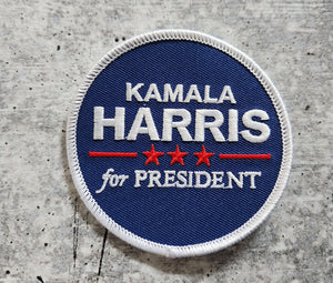 (1-pc) Kamala Harris For President, Embroidered Circular Iron-on Patch, Size 3"