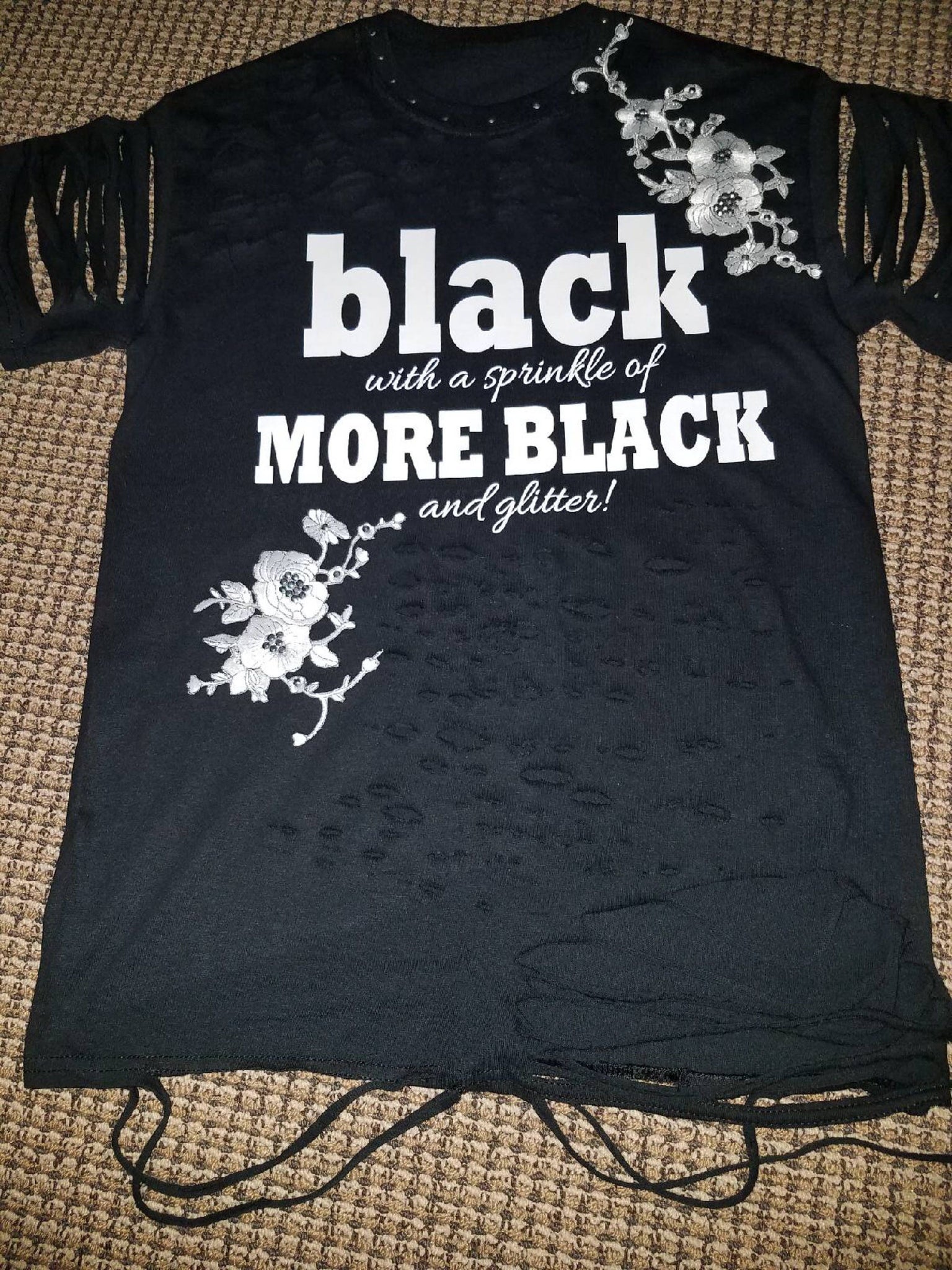 Black with a Sprinkle of more black.... and Glitter tee