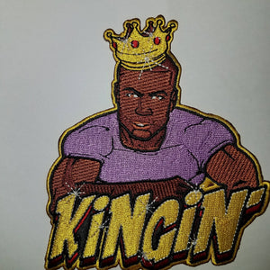 Exclusive 5" inch "Kingin" Iron-on Embroidered Afrocentric Patch; Handsome Black King, Hip Hop Patch, DIY Clothing Patch, Patch for Jacket