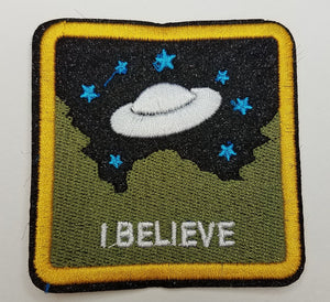 I Believe with Blue Stars, Positive, Cool Appliques For Clothing, 3x3"-inch Iron-on Embroidered Patch; Applique for Clothing and Accessories