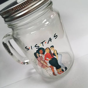 SISTA's Crystal Clear 14.5 oz Mason Jar With Cap and Hole for Straw (straw not included)