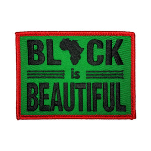 Fun, Collectable Patch "Black is Beautiful" Iron-On Embroidered Afrocentric Patch; Motivational Patch, Denim Patch