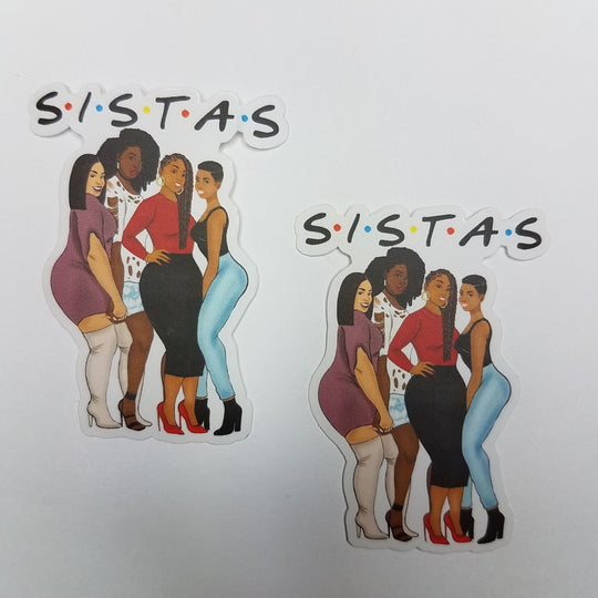 Sistas, BFF's, African American Planner Stickers, 2-pcs, Girly Stickers, Glam Girl Stickers, Black Girl Stickers, Happy Planner Stickers