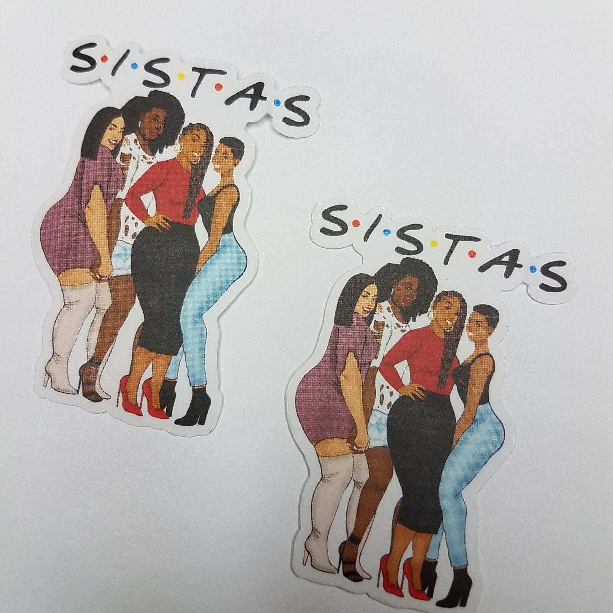 Sistas, BFF's, African American Planner Stickers, 2-pcs, Girly