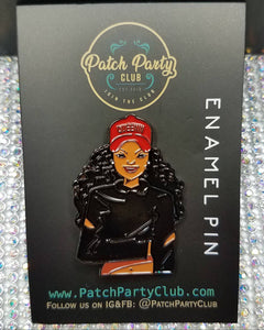 Pin Feminist, Black Girl Magic Enamel Pin "Queenin" Exclusive Lapel Pin, Black Queenin Pin, Size 1.77 inches, with 2 Butterfly Clutches