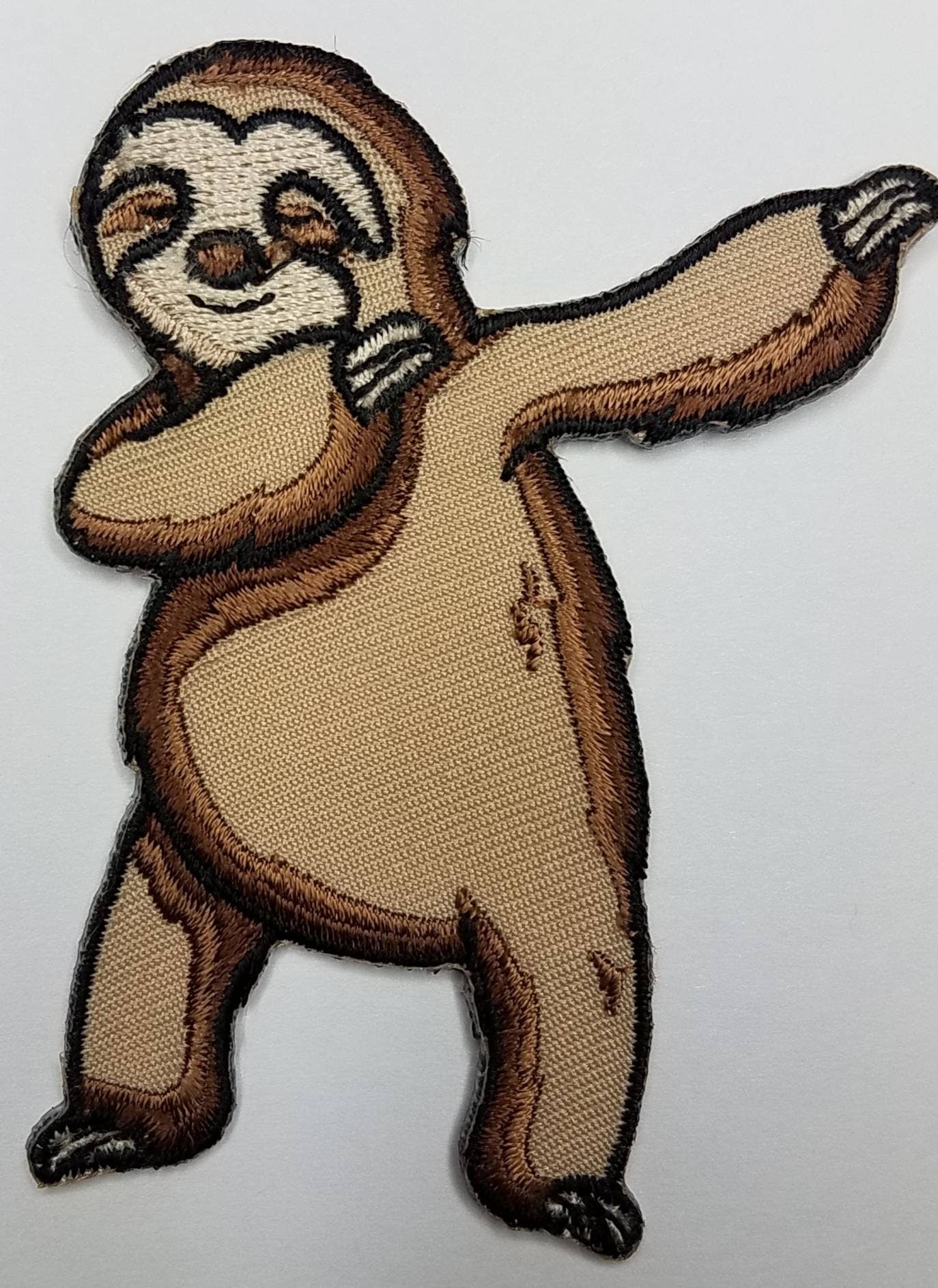 Cool, Sloth Patch "Dabbin' Slow" Iron-on Embroidered Patch, Size 3" Go Slow Sloth Applique