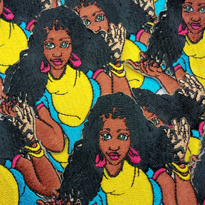 Exclusive "So what'cha saying?" Black girl, Iron on Embroidered Afrocentric Patch; Beautiful Black Girl Applique, Cool Patches for clothing
