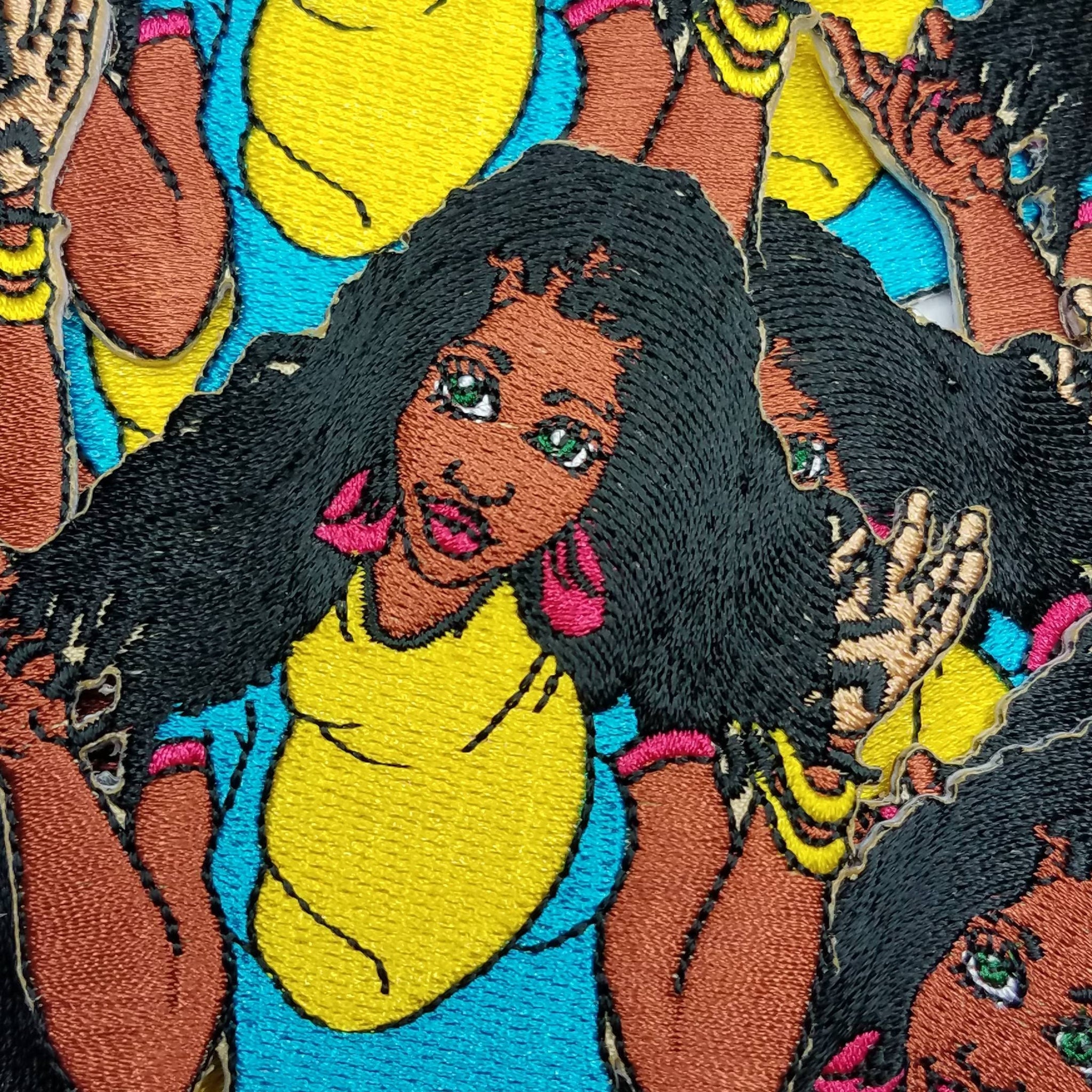 Exclusive "So what'cha saying?" Black girl, Iron on Embroidered Afrocentric Patch; Beautiful Black Girl Applique, Cool Patches for clothing