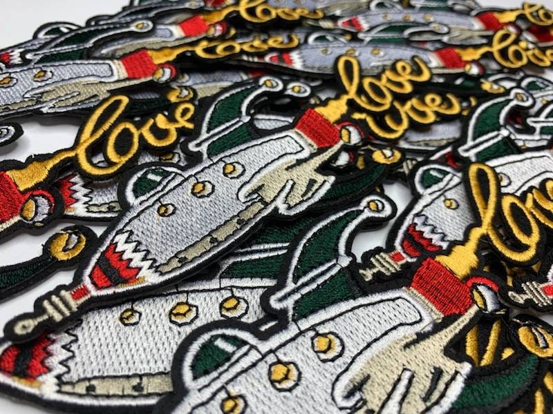 Embroidered "Rocket Love" Novelty Patch, DIY Appliques, Cool Iron on Patch for Clothing