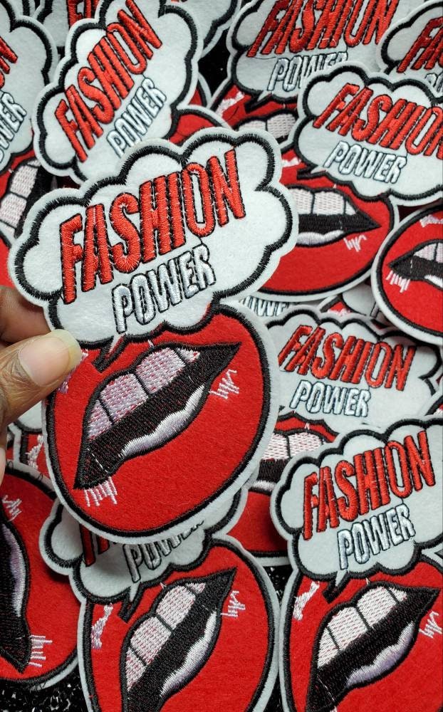 Fashion Power, Red Lip Popular Patch, 4-inch Sew-on Embroidered Patch; Vintage Patch for clothing and accessories
