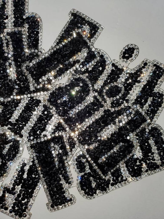 NEW Arrival,"Faith" Blinged Out Rhinestone Patch with Adhesive, Rhinestone Applique, Size 4"x2", Czech Rhinestones, DIY Applique