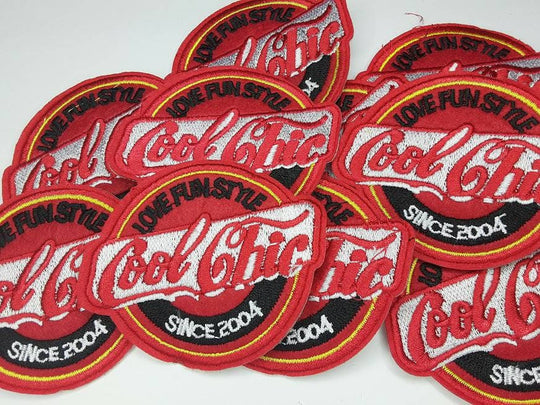 Cool Chic, "Love, Fun, Style Since 2004" Emblem, Iron-On Embroidered Patches, 3-inch Applique