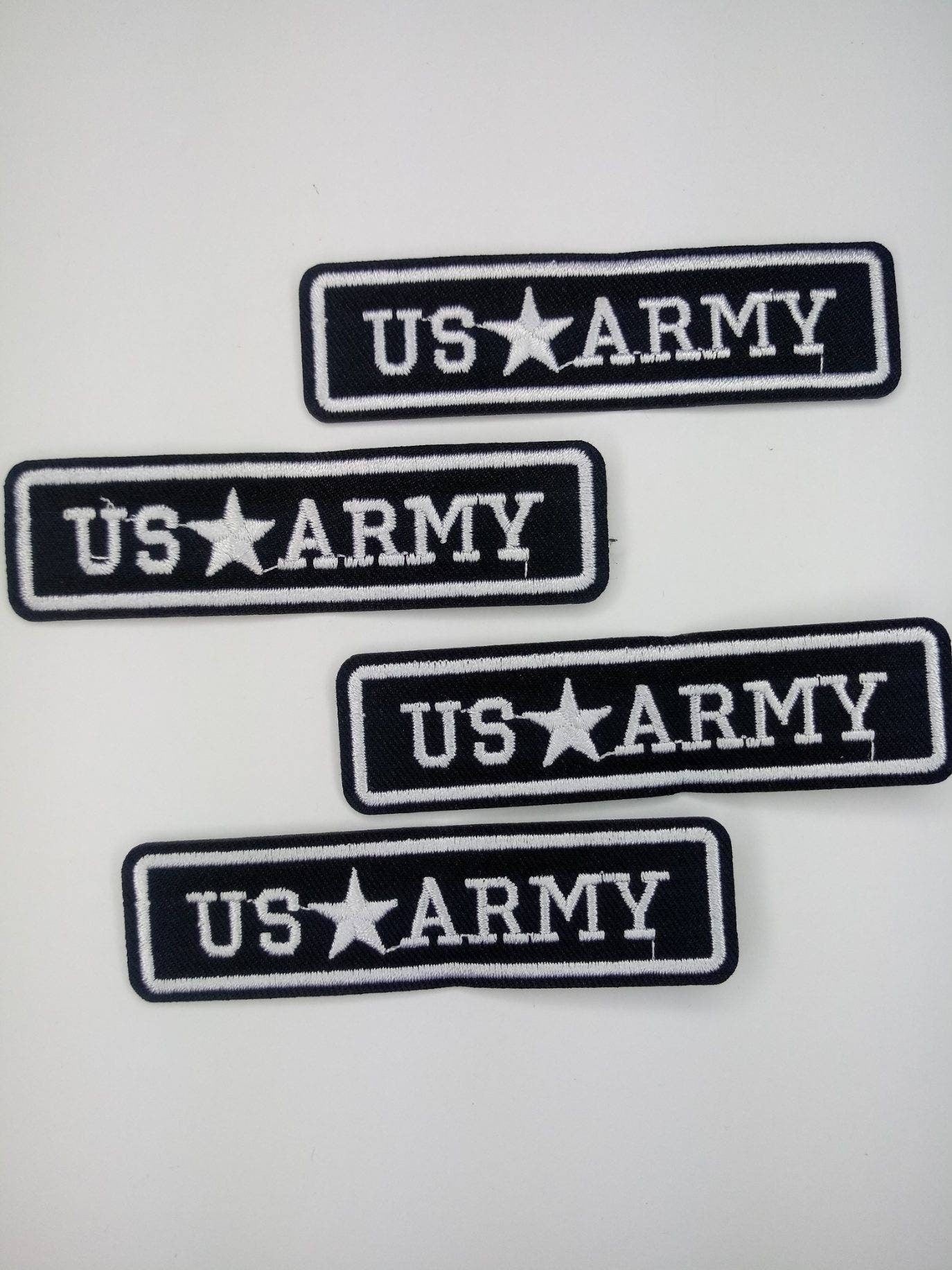 Military Emblem, Black and White "US ARMY" with a star Embroidery Patch, Size 3"x1", Cool Iron-on Patch, Applique for Clothing & Accessories