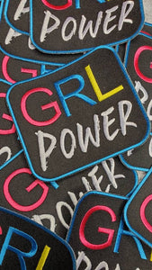 New Arrival "GRL POWER" Female Empowerment Patch, Feminist Patch, Girls Colorful Iron-on Patch; DIY Patch, Size 4"x4"
