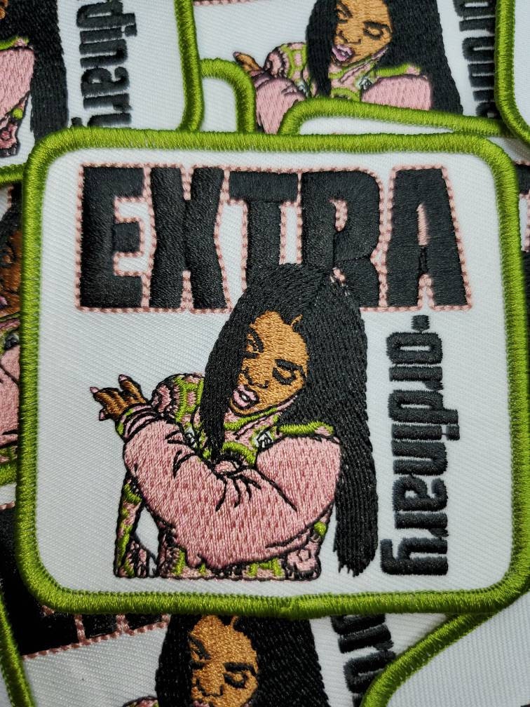 New Arrival,"Extra-Ordinary" Dabbin' Chic, Iron-on Statement Patch, DIY Embroidery Design, Size 4", Small Patch for Clothes & Accessories