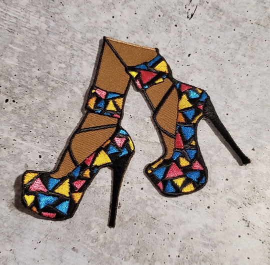 Beautiful New, "Keep it Sexy, Heels" EXCLUSIVE Iron-on Embroidered Patch; Patches for Clothing & Accessories, DIY Appliques, Craft Supplies