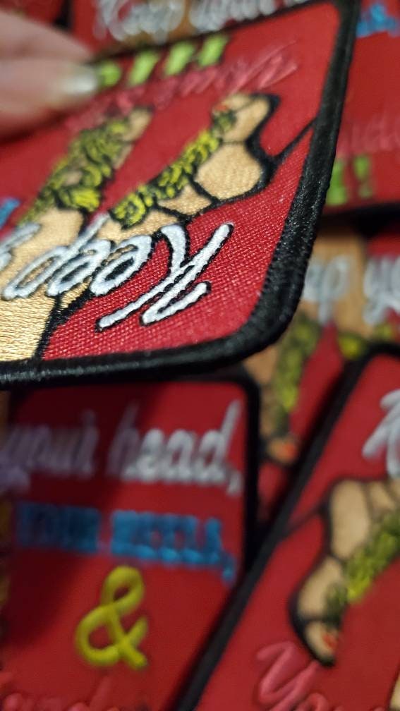 New Arrival,"Keep your Head, Heels, & Standards High" EXCLUSIVE Iron-on Embroidered Patch; Patches for Clothing and Accessories