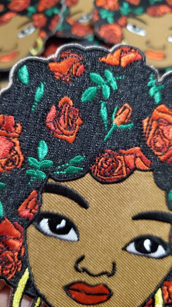 Beautiful NEW, "Floral Queen" Embroidered Patch, Size 4", Patches for Clothing and Accessories,Iron-on Applique, DIY, Craft Supplies