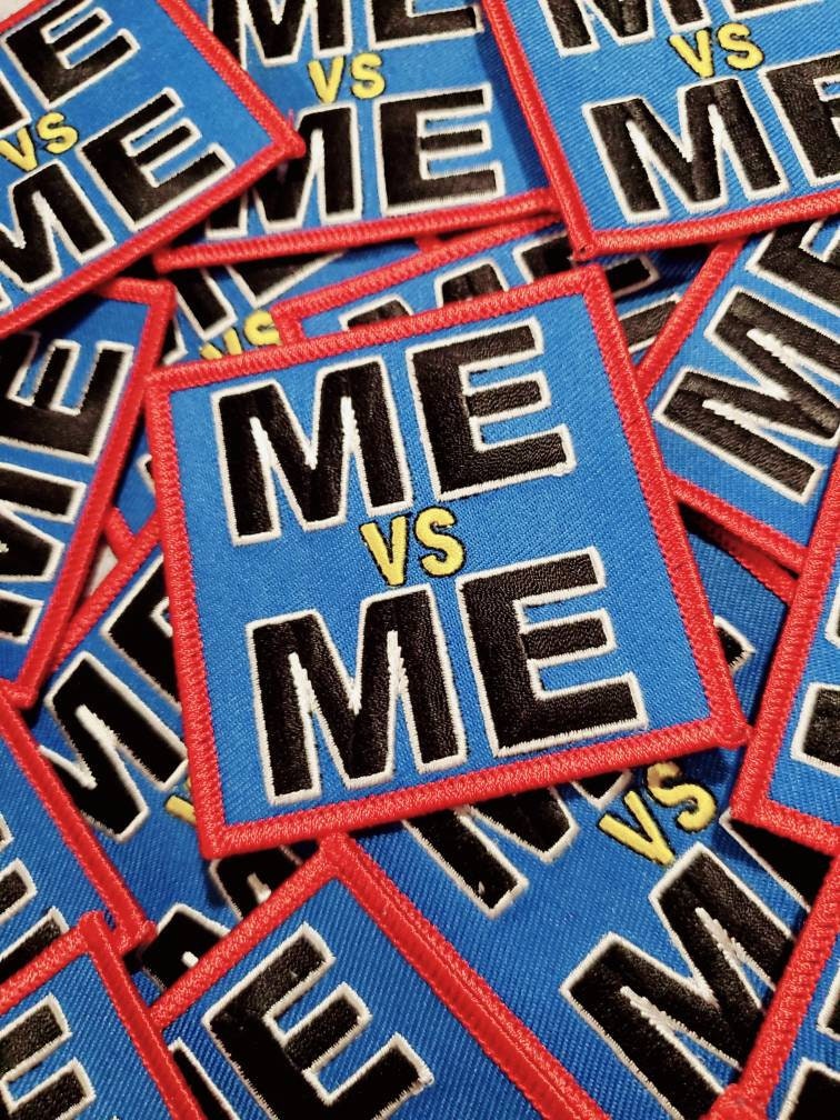 NEW Arrival, "Me vs Me" Exclusive Embroidered Patch, 3"x3" Statement Patch, Iron-on Patch for Denim Jackets, Camo, Accessories and More, DIY