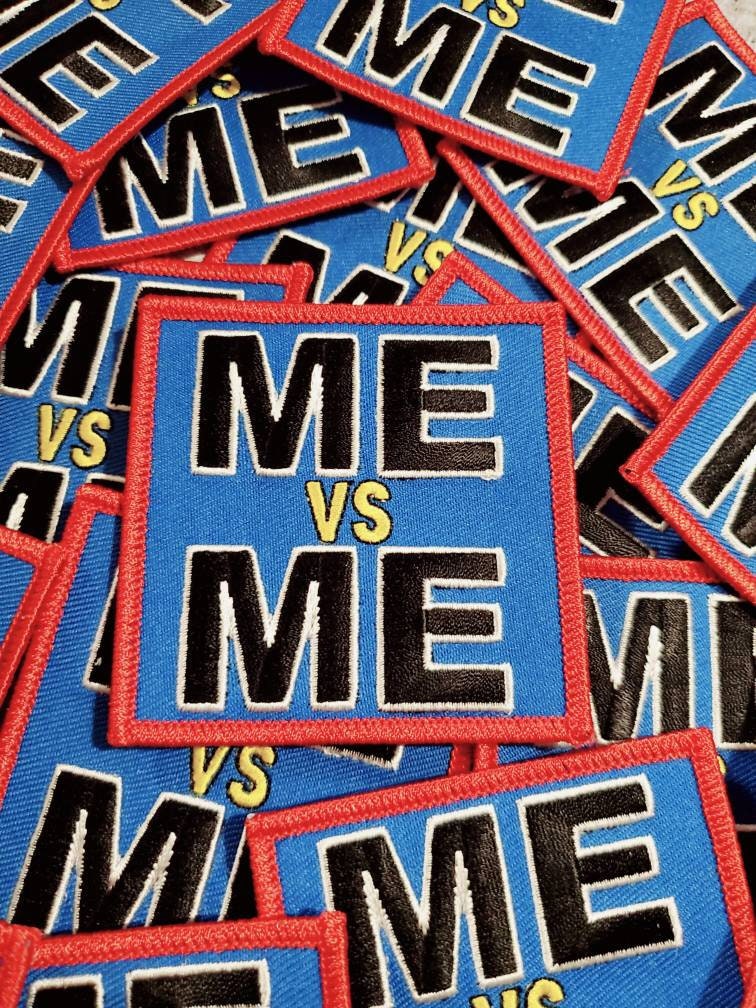 NEW Arrival, "Me vs Me" Exclusive Embroidered Patch, 3"x3" Statement Patch, Iron-on Patch for Denim Jackets, Camo, Accessories and More, DIY