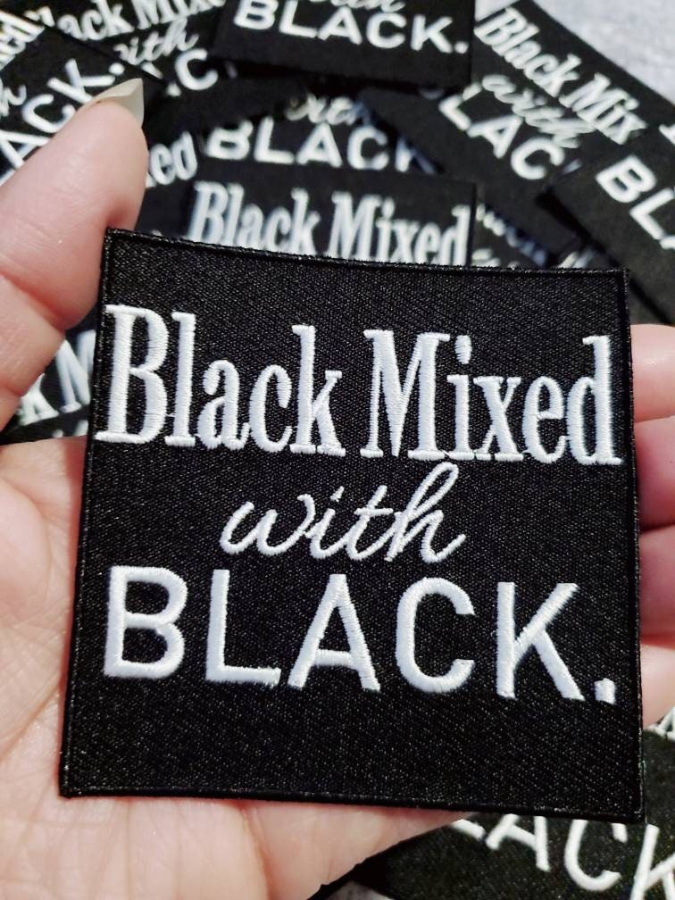 NEW Black & White, "Black Mixed With Black" Iron-on Embroidered Patch, Cool Patch for Clothing and Accessories; Size 3", Afrocentric Patch