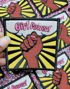 Exclusive "Girl Power" Iron-on Embroidered Afrocentric Patch; Grl Pwr, Feminist Patch, Size 3"x3", Feminist AF, Positive Vibes, DIY Crafts
