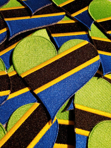NEW, Collectable "Tanzanian-African Flag" Iron-On 100% Embroidered Afrocentric Patch; Juneteenth, Blue, Green, and Black, 4"