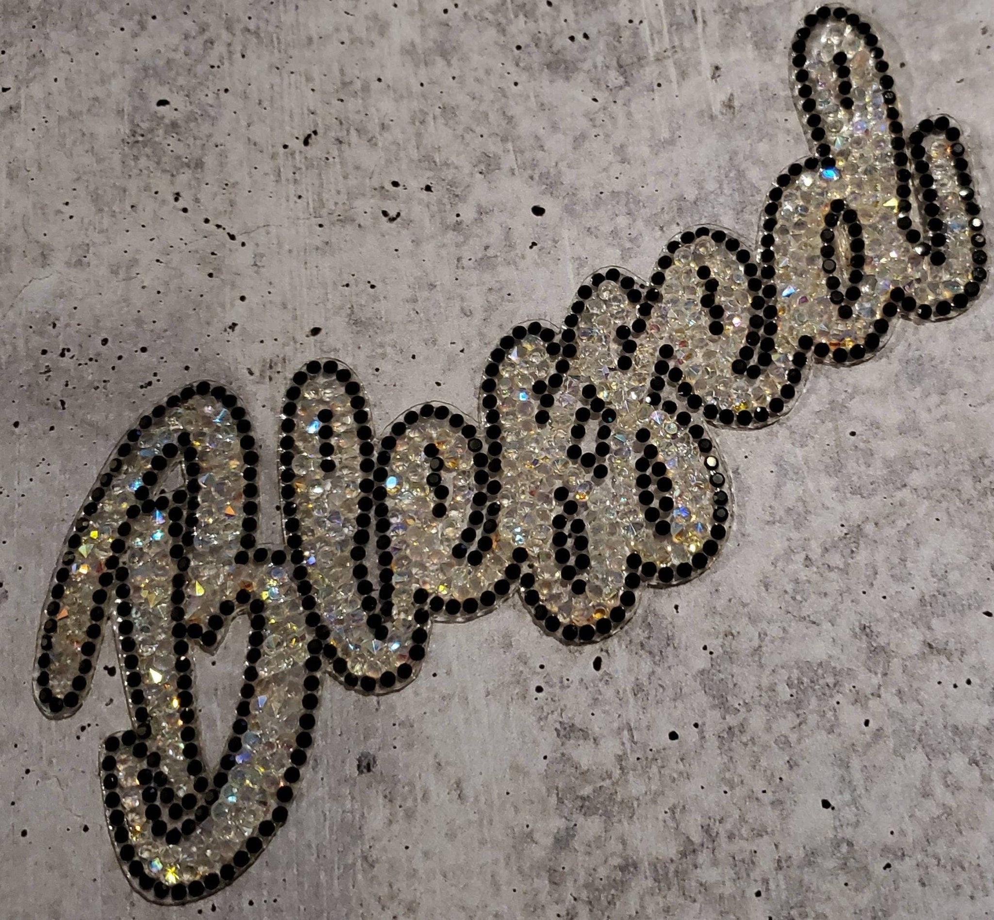NEW Arrival, Blinged Out "Blessed" Rhinestone Patch with Adhesive, Rhinestone Applique, Size 6"x2.5", Czech Rhinestones, DIY Applique