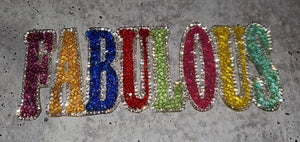 NEW Arrival, Colorful, Blinged Out "Fabulous" Rhinestone Patch with Adhesive, Rhinestone Applique, Size 8" Czech Rhinestones, DIY Applique