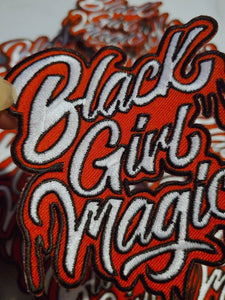 Red & White,"Drippin, Black Girl Magic" NEW Design, Iron-on Embroidered Patch, DIY Applique, Size 4", Cute Gift for Sorority Girl