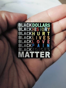 NEW Arrival, ENAMEL Pin "Black Matters" Exclusive, African-American BLM Enamel Pin, Size 2", w/Butterfly Clutch| Socially Conscious Gifts