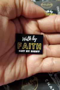 Enamel Pin, "Walk by Faith" Exclusive Lapel Pin, Size 1.5" w/Butterfly Clutch,Cool Pins, Spiritual Gifts, Gifts for Her, Jacket Pin