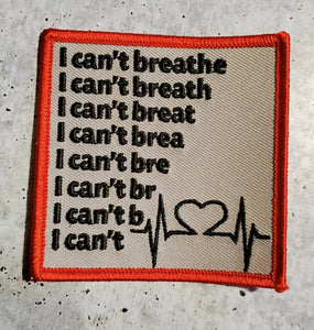 Powerful Flatline "I Can't Breathe" Exclusive Embroidered Patch, African-American BLM, Size 3"x3", Iron-on Patch, Conscious Gifts