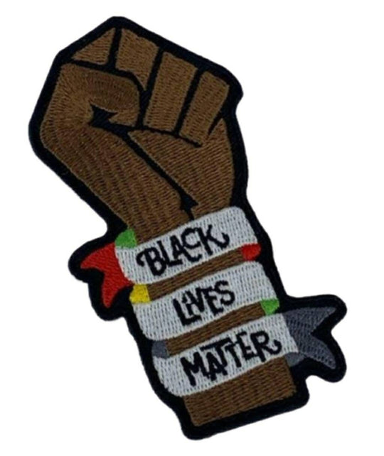 Black Lives Matter Fist, Exclusive Afrocentric Patch, BLM, Size 3", Iron-on Patch, Conscious Gifts, Juneteenth, 100% Embroidered Applique