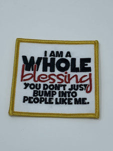 NEW Arrival, Size 3", "I'm a Whole Blessing", Iron-on Embroidered Patch;Feminist AF, The Future is Female Patch, Diy Patches for Crafts