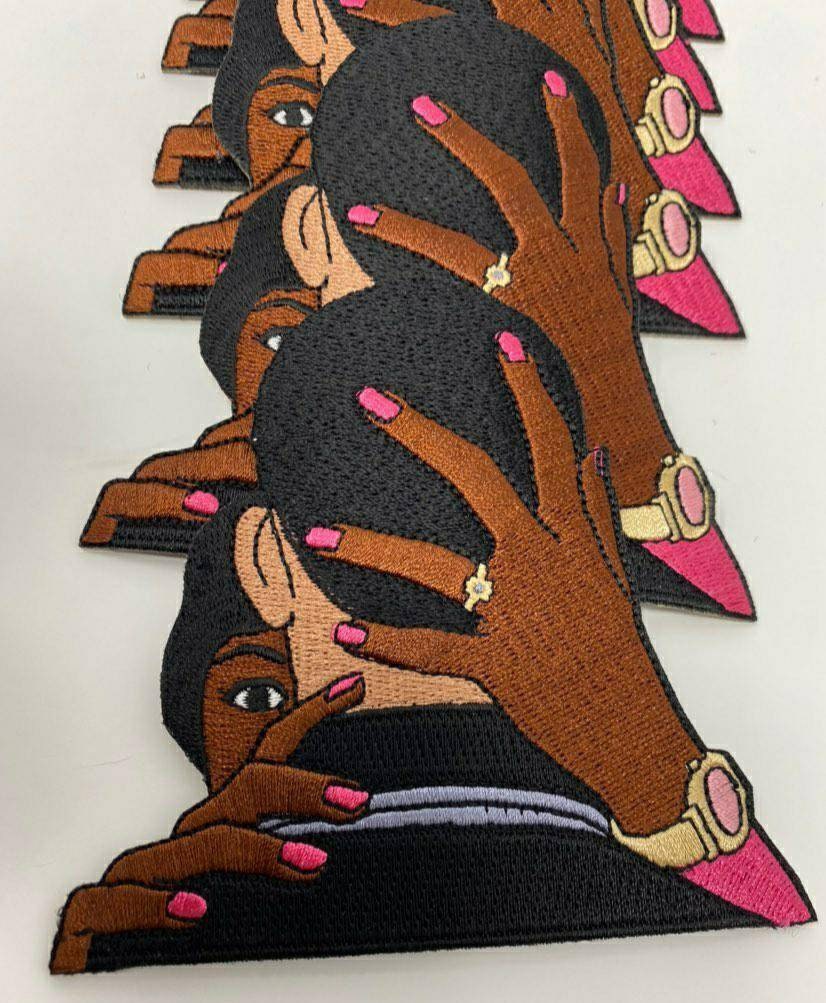 New Arrival, "I Got His Back" Iron-on Patch|Black Love Afrocentric; Beautiful Black Couple, Fashion Applique for Clothing, Size 4",Craft Kit