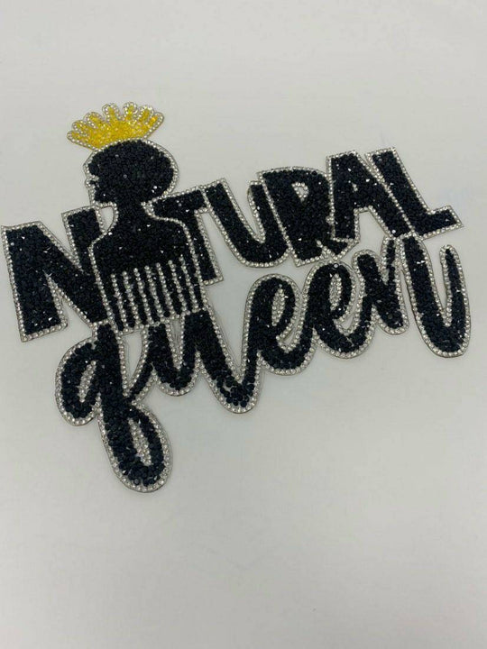 Rhinestone Patch, "Natural Queen" Super Bling Patch with Adhesive, Size 8.3" Czech Rhinestones, DIY Applique for Hats, Shirts, & Bags