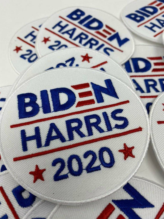 Biden Harris 2020 Iron-on Patch| Presidential Candidate Merchandise| Patch for Masks,Jackets, Hats & More| Embroidered Applique, Sz 3", DIY
