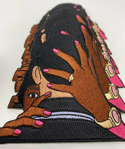 New Arrival, "I Got His Back" Iron-on Patch|Black Love Afrocentric; Beautiful Black Couple, Fashion Applique for Clothing, Size 4",Craft Kit