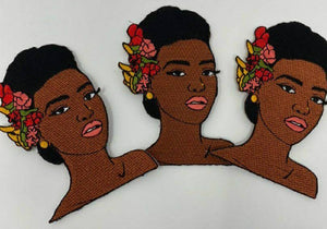 Cute Patch, 1-pc "Beauty is Her Name" Embroidered Patch, Size 4", Patch for Jackets, Crocs & Hats, Small Patch; Black Girl Patch
