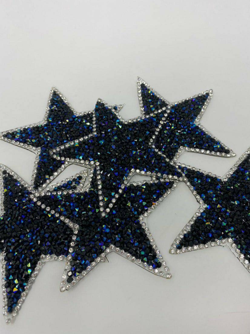  Rhinestone Star Stickers, 10Pcs Star Patches, Rhinestone Star  Applique Iron On Clothes Patches for Dress Shoes Bag Hat(AB Color)