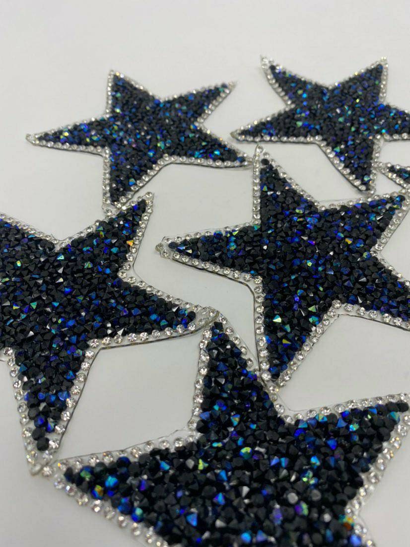 Fashion Diamond Stickers Perfect Star Rhinestone Patches For Clothing Iron  On Patch DIY Clothes Jacket Jeans Applique LCX02